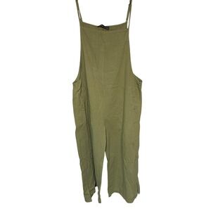 Zanzea Collection Olive Green Wide Leg Jumpsuit Overalls Plus Size XXXL Pockets